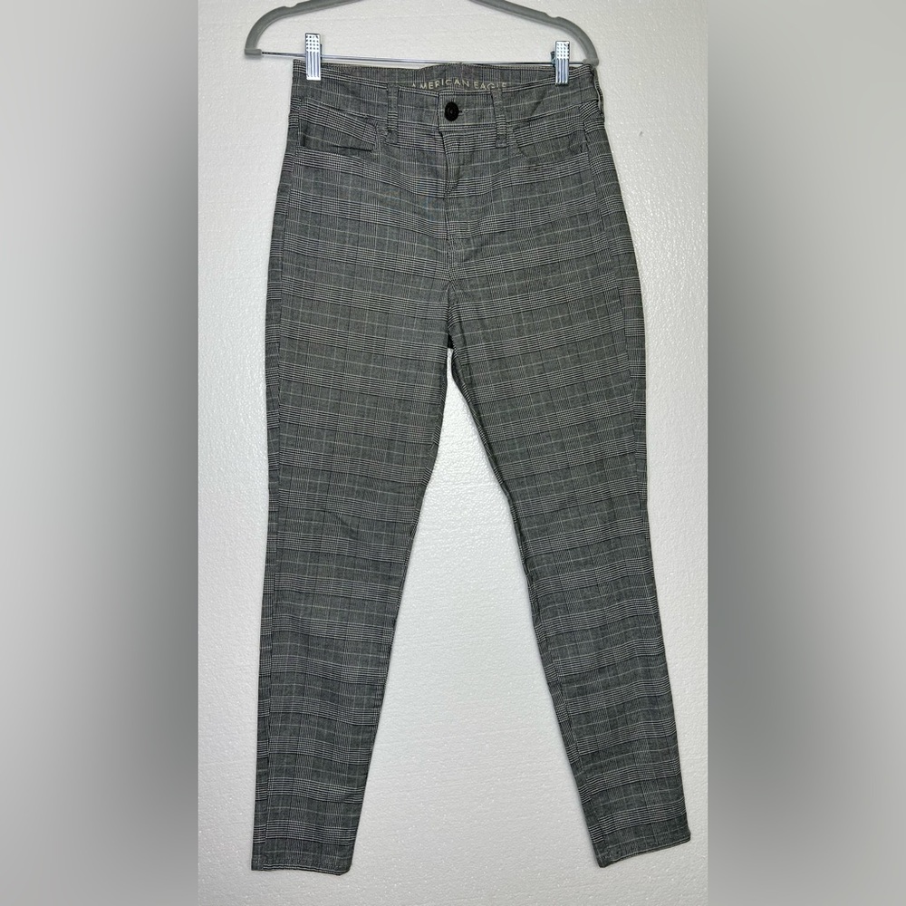 American Eagle Plaid super stretch high rise jeggings size 8